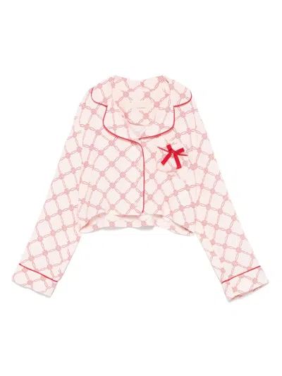 Elisabetta Franchi La Mia Bambina Kids' Logo-print Shirt In Pink