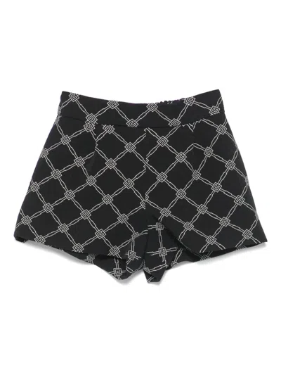 Elisabetta Franchi La Mia Bambina Babies' Logo-print Shorts In 黑色