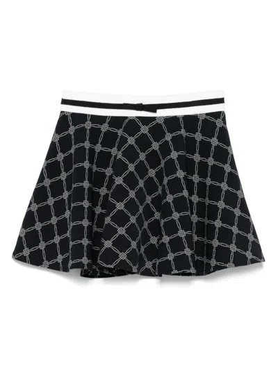 Elisabetta Franchi La Mia Bambina Kids' Logo-print Skirt In Black