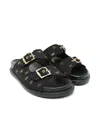 Elisabetta Franchi La Mia Bambina Logo-rhinestone Sandals In Black