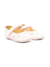 Elisabetta Franchi La Mia Bambina Logo-studded Ballet Flats In Pink