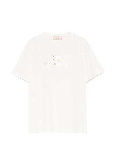 Elisabetta Franchi La Mia Bambina Kids' Logo T-shirt In White