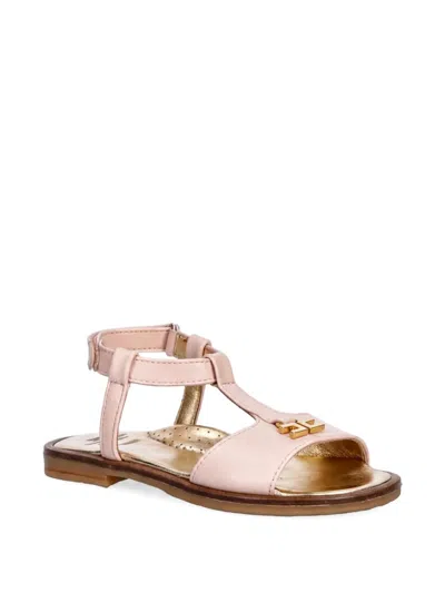 Elisabetta Franchi La Mia Bambina Kids' Logo-plaque Sandals In Pink