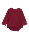 Elisabetta Franchi La Mia Bambina Long-sleeve Logo-detail Bodysuit In Red
