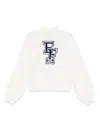 Elisabetta Franchi La Mia Bambina Logo-intarsia Sweater In White