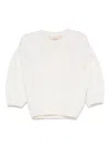 Elisabetta Franchi La Mia Bambina Merino Sweater In Neutrals