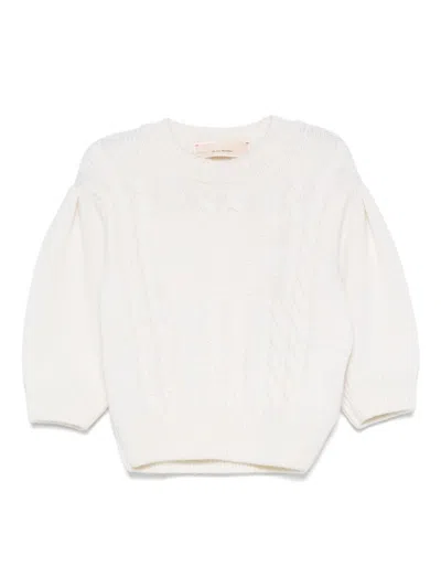 Elisabetta Franchi La Mia Bambina Kids' Merino Sweater In White