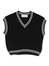Elisabetta Franchi La Mia Bambina Merino-wool Knitted Top In Black