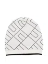 Elisabetta Franchi La Mia Bambina Monogram-pattern Beanie In White