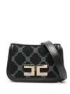 Elisabetta Franchi La Mia Bambina Monogram-pattern Cross Body Bag In Black