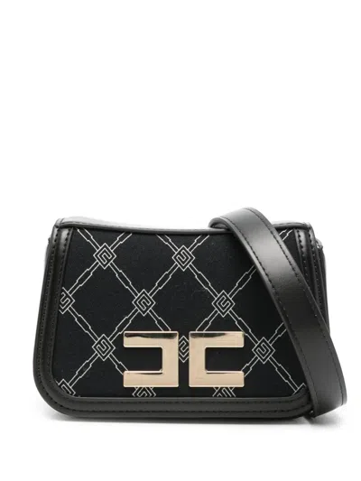 Elisabetta Franchi La Mia Bambina Kids' Monogram-pattern Cross Body Bag In Black