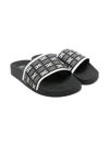 Elisabetta Franchi La Mia Bambina Monogram-pattern Flip-flops In 黑色