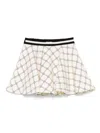 Elisabetta Franchi La Mia Bambina Monogram-pattern Skirt In Neutrals