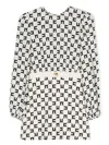 Elisabetta Franchi La Mia Bambina Monogram-print Crepe Dress In Neutrals
