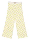 Elisabetta Franchi La Mia Bambina Monogram-print Pleated Trousers In White