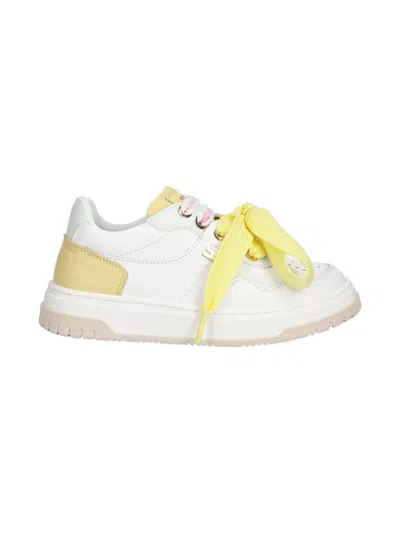 Elisabetta Franchi La Mia Bambina Kids' Panelled Lace-up Sneakers In Yellow