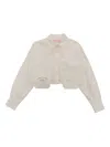 Elisabetta Franchi La Mia Bambina Cropped-hemd Mit Aufgesetzter Tasche In White