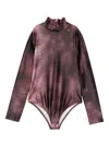 Elisabetta Franchi La Mia Bambina Patterned High-neck Bodysuit In Brown