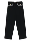 Elisabetta Franchi La Mia Bambina Piped-pocket Trousers In Black