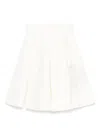 Elisabetta Franchi La Mia Bambina Pleated Skirt In White