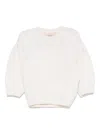 Elisabetta Franchi La Mia Bambina Merino Sweater In White