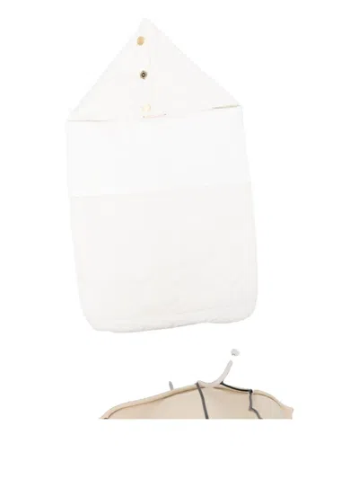 Elisabetta Franchi La Mia Bambina Quilted Hooded Sleep Bag In White
