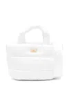Elisabetta Franchi La Mia Bambina Quilted Tote Bag In White
