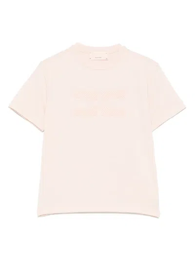 Elisabetta Franchi La Mia Bambina Kids' Rhinestone-logo T-shirt In Pink