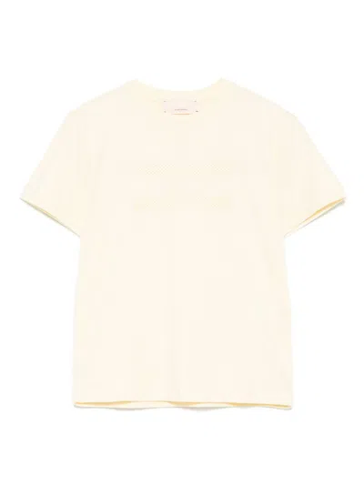 Elisabetta Franchi La Mia Bambina Kids' Rhinestone-logo T-shirt In Yellow