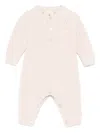 Elisabetta Franchi La Mia Bambina Ribbed Button-placket Romper In Pink