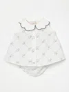 Elisabetta Franchi La Mia Bambina Bluse Mit Logo-print In Ivory
