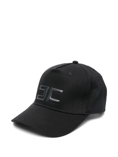 Elisabetta Franchi La Mia Bambina Kids' Rubberised Logo-print Cap In Black
