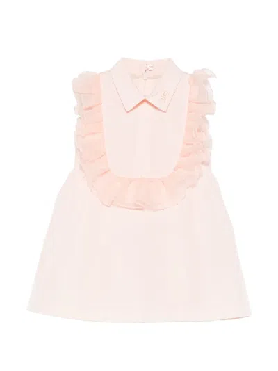 Elisabetta Franchi La Mia Bambina Babies' Ruffled Collared Dress In Pink