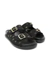 Elisabetta Franchi La Mia Bambina Logo-rhinestone Sandals In Black