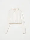 Elisabetta Franchi La Mia Bambina Logo-embroidered Cropped Cardigan In Yellow Cream