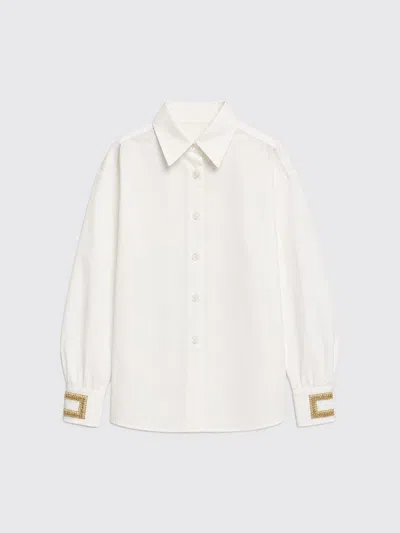 Elisabetta Franchi La Mia Bambina Shirt Kids Color Yellow Cream In White