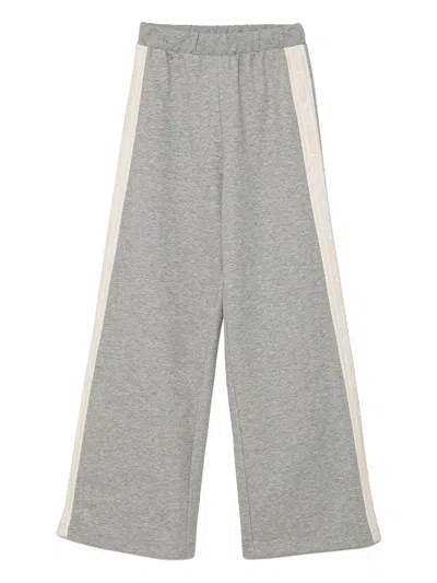 Elisabetta Franchi La Mia Bambina Kids' Side-stripe Track Pants In Gray