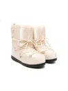 Elisabetta Franchi La Mia Bambina Padded Snow Boots In Cream