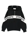 Elisabetta Franchi La Mia Bambina Stripe-detail Zip-up Hoodie In Black