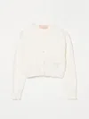Elisabetta Franchi La Mia Bambina Kids' Logo-embroidered Cropped Cardigan In Yellow Cream