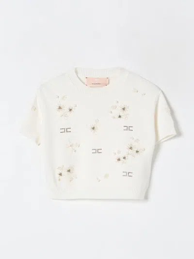 Elisabetta Franchi La Mia Bambina Sweater  Kids Color Yellow Cream In Yellow Cream