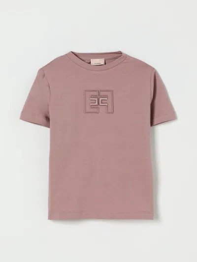 Elisabetta Franchi La Mia Bambina T-shirt  Kids Color Wisteria In Brown