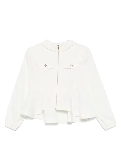 Elisabetta Franchi La Mia Bambina Kids' Taffeta Jacket In White