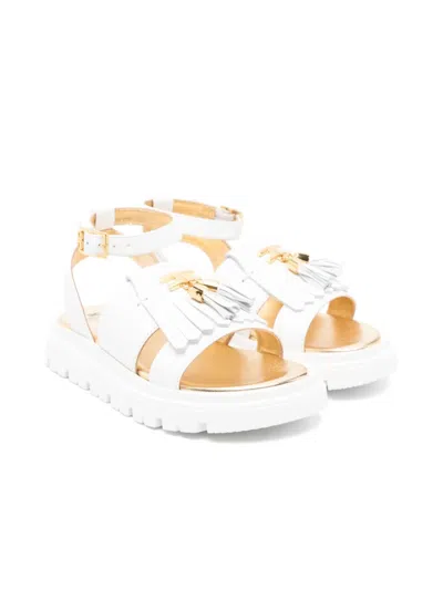 Elisabetta Franchi La Mia Bambina Kids' Tassel-detail Sandals In White