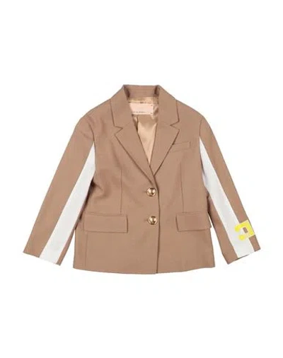 Elisabetta Franchi Babies'  La Mia Bambina Toddler Girl Blazer Camel Size 6 Virgin Wool, Polyester, Viscose In Neutral