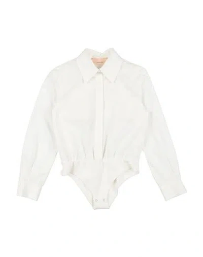 Elisabetta Franchi Babies'  La Mia Bambina Toddler Girl Bodysuit White Size 6 Cotton, Elastane