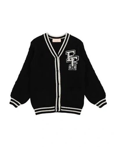 Elisabetta Franchi Babies'  La Mia Bambina Toddler Girl Cardigan Black Size 6 Merino Wool