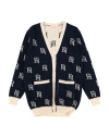 Elisabetta Franchi Babies'  La Mia Bambina Toddler Girl Cardigan Navy Size 6 Viscose, Polyester, Polyamide In Blue
