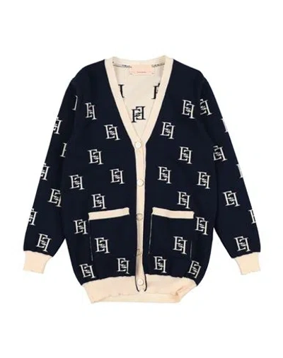 Elisabetta Franchi Babies'  La Mia Bambina Toddler Girl Cardigan Navy Size 6 Viscose, Polyester, Polyamide In Blue