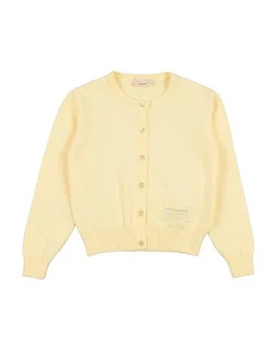 Elisabetta Franchi Babies'  La Mia Bambina Toddler Girl Cardigan Pastel Yellow Size 5 Cotton